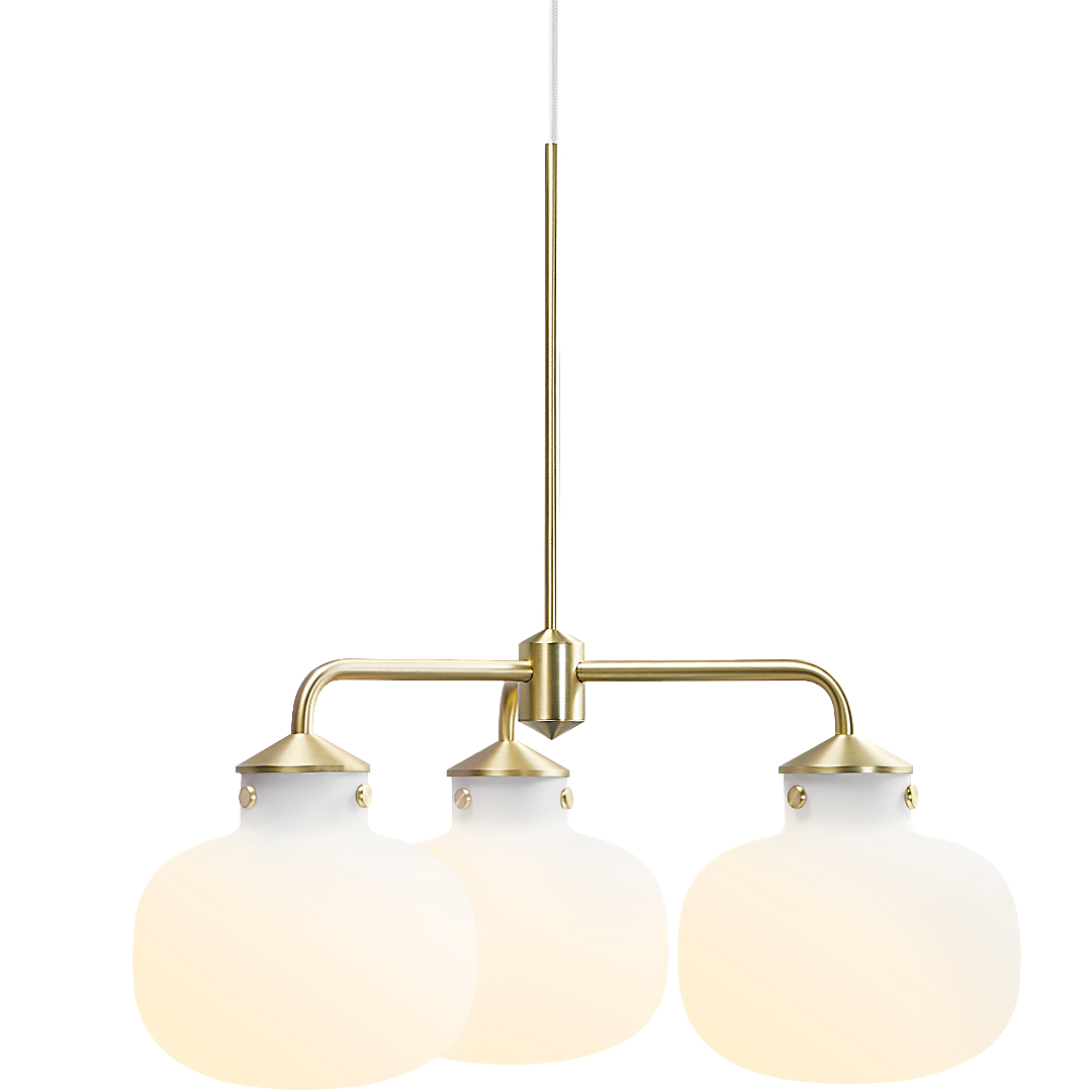 Outlet: Raito 3-Arm | Suspension | Blanc/Laiton